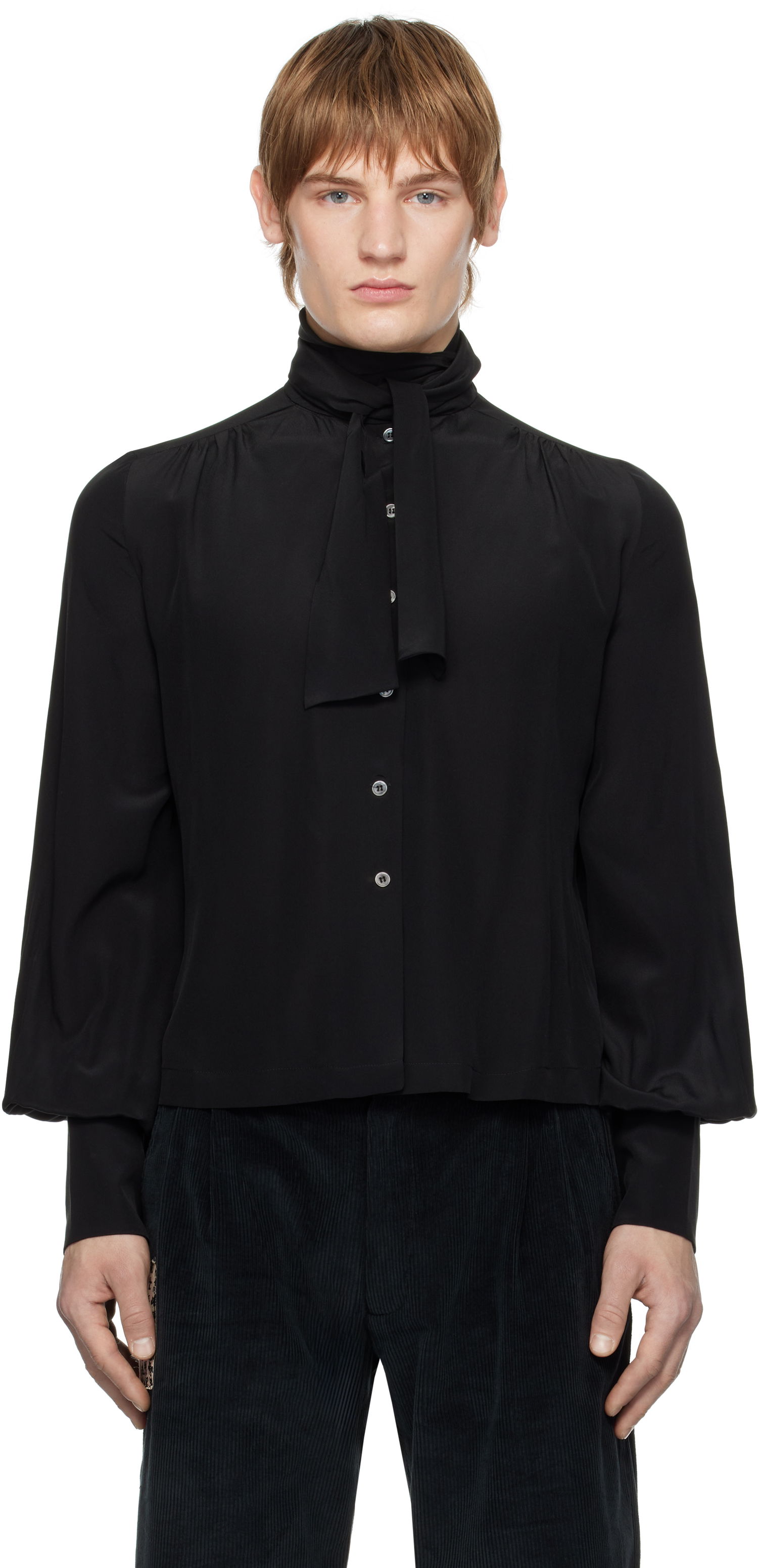 Košeľa Enfants Riches Déprimés Enfants Riches Déprimés Pussy Bow Blouse Čierna | 040-242, 0