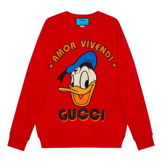 Mikina Gucci Disney Donald Duck Printed Sweatshirt Červená | 617964-XJDC1-6429