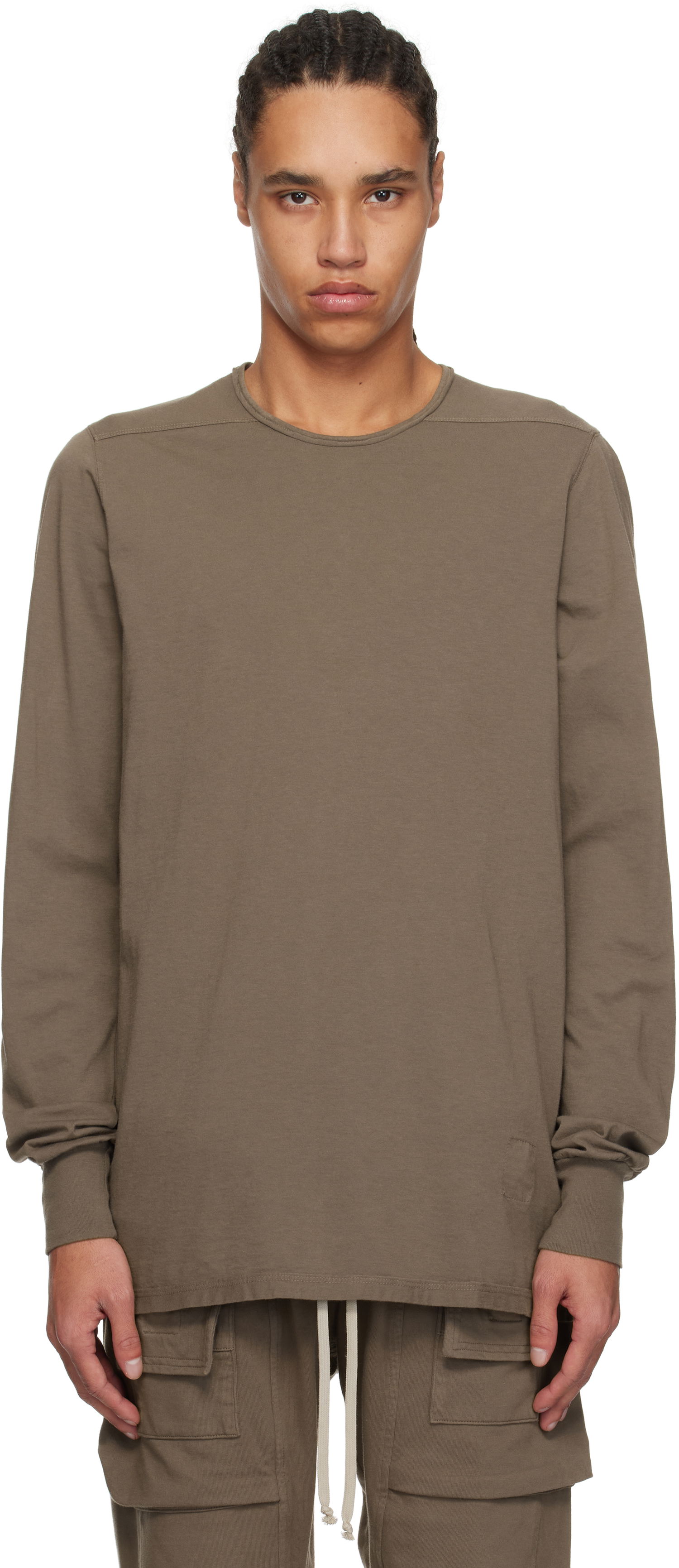 Tričko Rick Owens Rick Owens DRKSHDW Hollywood Level Long Sleeve T-Shirt Hnedá | DU01E3260 RN, 0