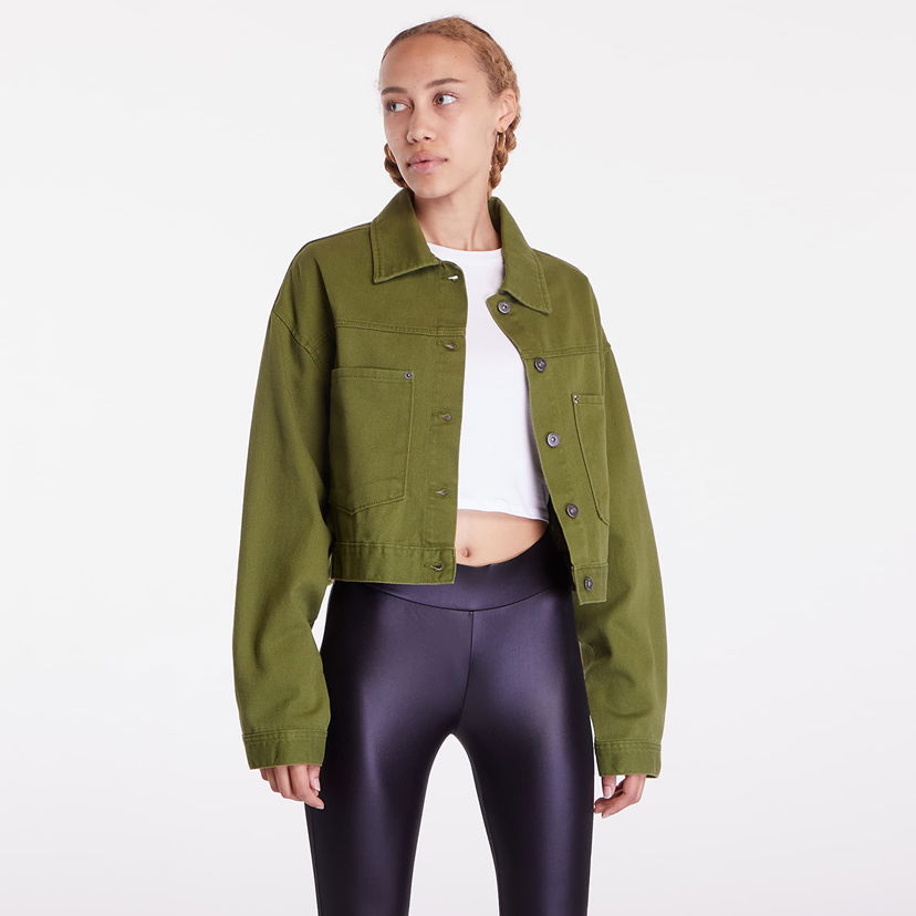 Bunda Vans Raynes Crop Trucker Jacket Pesto Zelené | VN000G8SCIB1