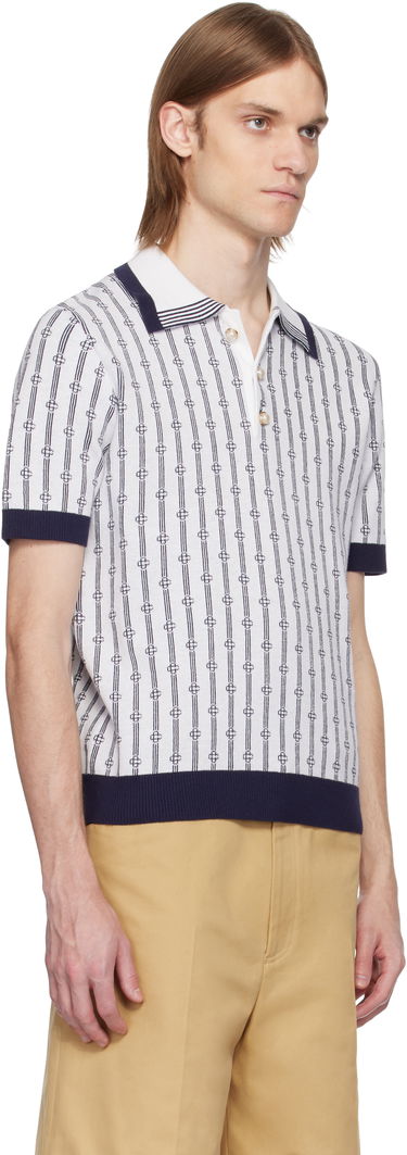 Polo tričko Casablanca Casablanca Monogram Knit Polo Biela | MS25-KW-895-01, 1
