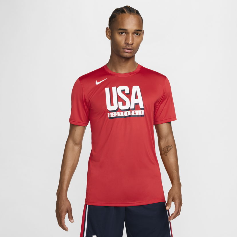 Tričko Nike USA Practice Basketball Tee Červená | FQ3628-614