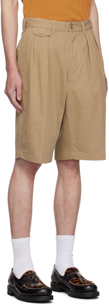 Šortky BEAMS Beams Plus 2 Pleats Shorts Béžová | 3825-0067-874, 1
