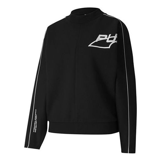 Sveter Puma Evide Logo Print Round-Neck Sweatshirt Čierna | 597384-01