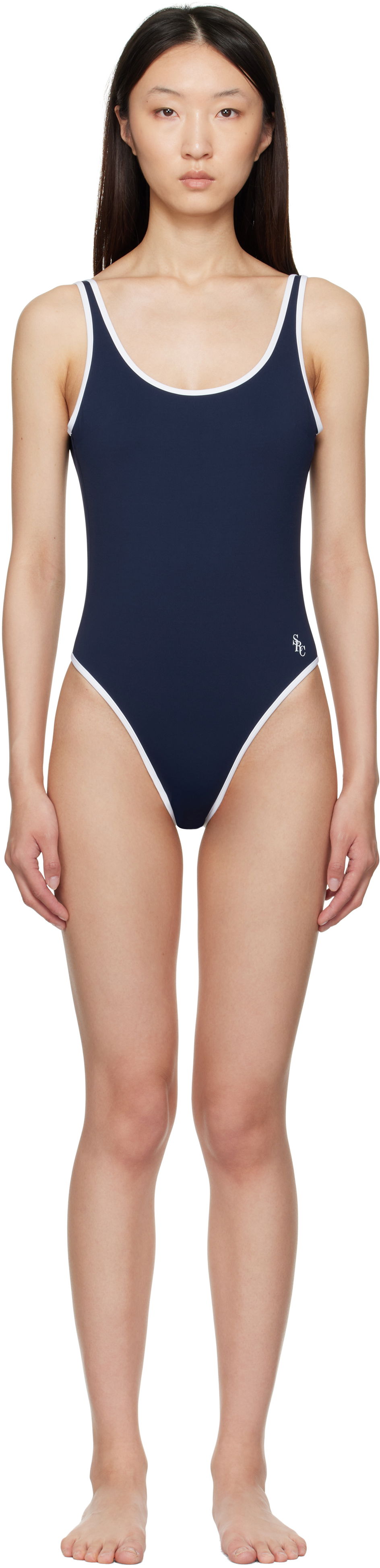 Plavky Sporty & Rich Sporty & Rich Carla One Piece Swimsuit Navy | SM017620302BL106, 0