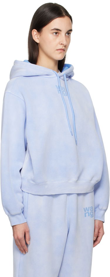 Mikina Alexander Wang Alexander Wang Puff Logo Cropped Hoodie Modrá | 4CC3242108, 1