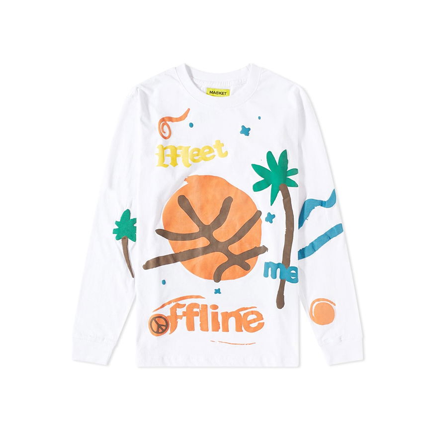 Tričko MARKET Meet Me Offline Tee Biela | 398000330-2, 0