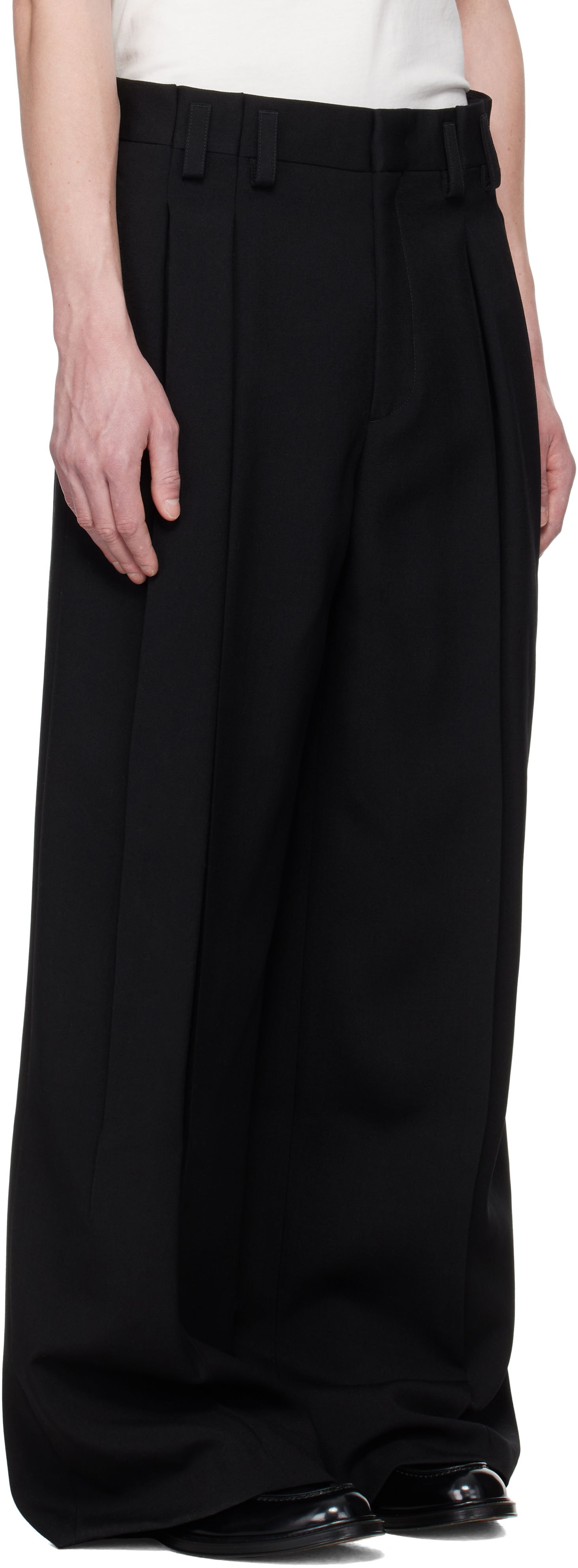 Nohavice Jil Sander Jil Sander Wool Pleated Trousers Čierna | J21KA0265_J40160, 1