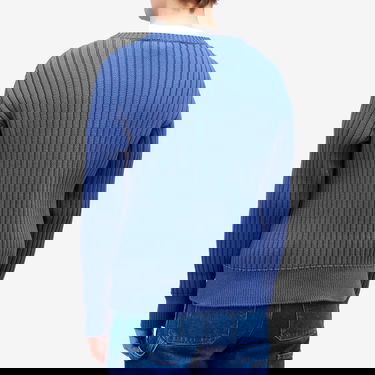 Sveter Marni Marni Men's Ribbed Crew Knit Sweater with Logo, Size 48 Modrá | GCMG0430A0-UFC950-00B53, 3