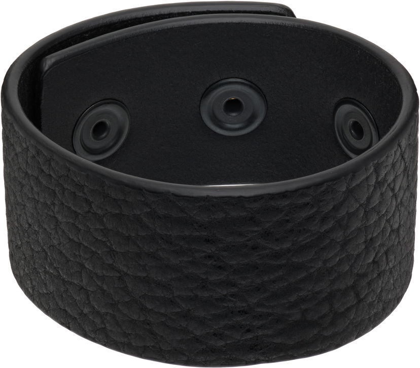 Náramok Rick Owens Rick Owens Concordians Anthem Leather Cuff Bracelet with Snaps Čierna | RA02E0701 LBTBH