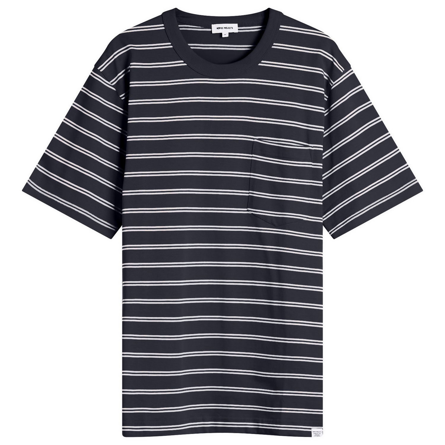 Tričko NORSE PROJECTS Holger Sailor Stripe Pocket T-Shirt, Size Large Navy | N01-0669-7004, 0