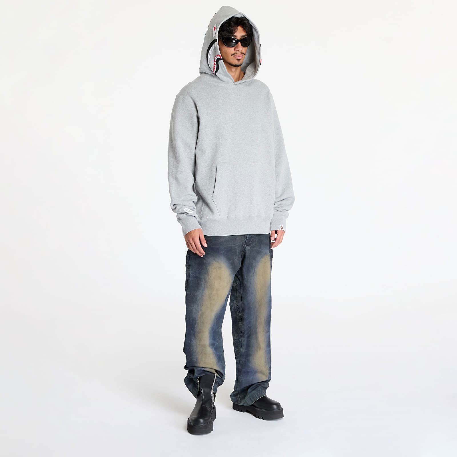 Shark Pullover Hoodie Gray