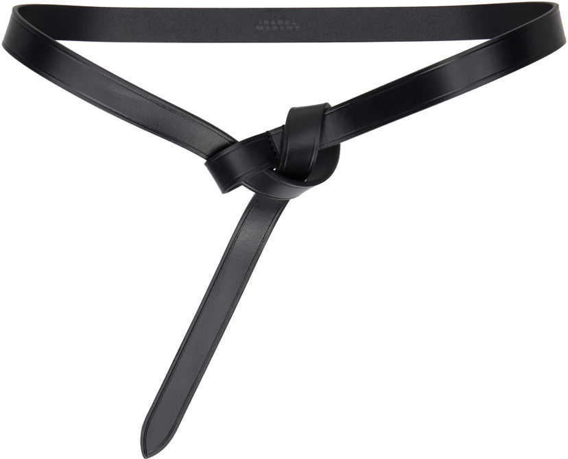 Opasok ISABEL MARANT Kirka Leather Knot Tie Belt Čierna | 24ACE248CFA-A3B65A