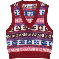 Sveter GANNI Logo Wool Mix Vest Ružová | K2121-999, 1