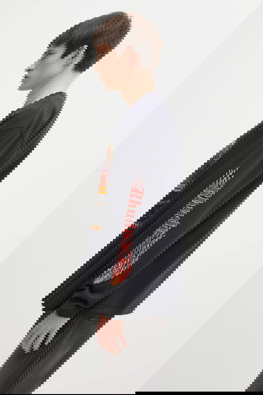 Tričko Rhude Mesa Stallion Long-Sleeved T-Shirt with Graphic Print Čierna | RHFW25TT08012, 1