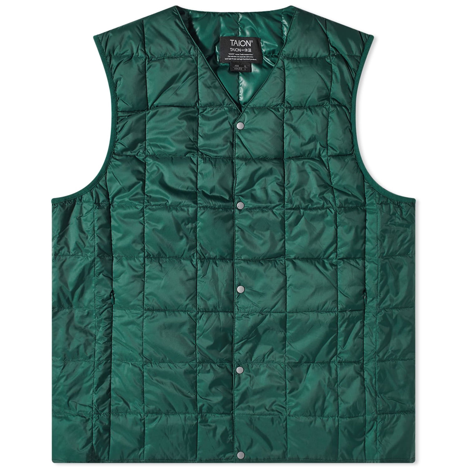 Vesta TAION V-Neck Down Vest Zelené | TAION-W001-KGN, 0