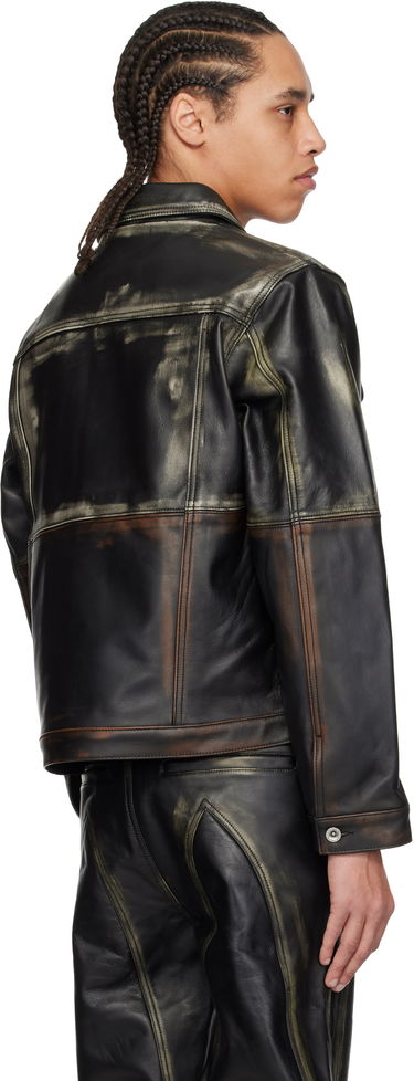 Bunda Who Decides War Who Decides War Ombre Trucker Leather Jacket Čierna | 1131350031SS25, 2