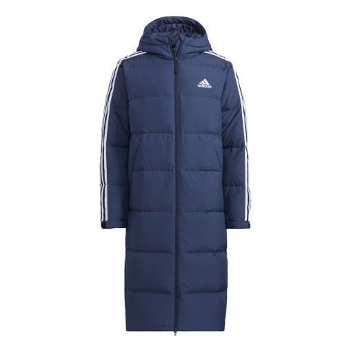 Kabáty adidas Performance Terrex 3st Long Warm Hooded Down Jacket Modrá | H20763