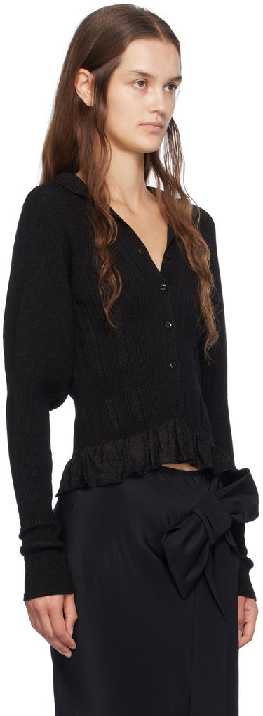 Sveter Simone Rocha Simone Rocha Plaited Tinsel Hooded Cardigan Čierna | HMK34 0624, 1