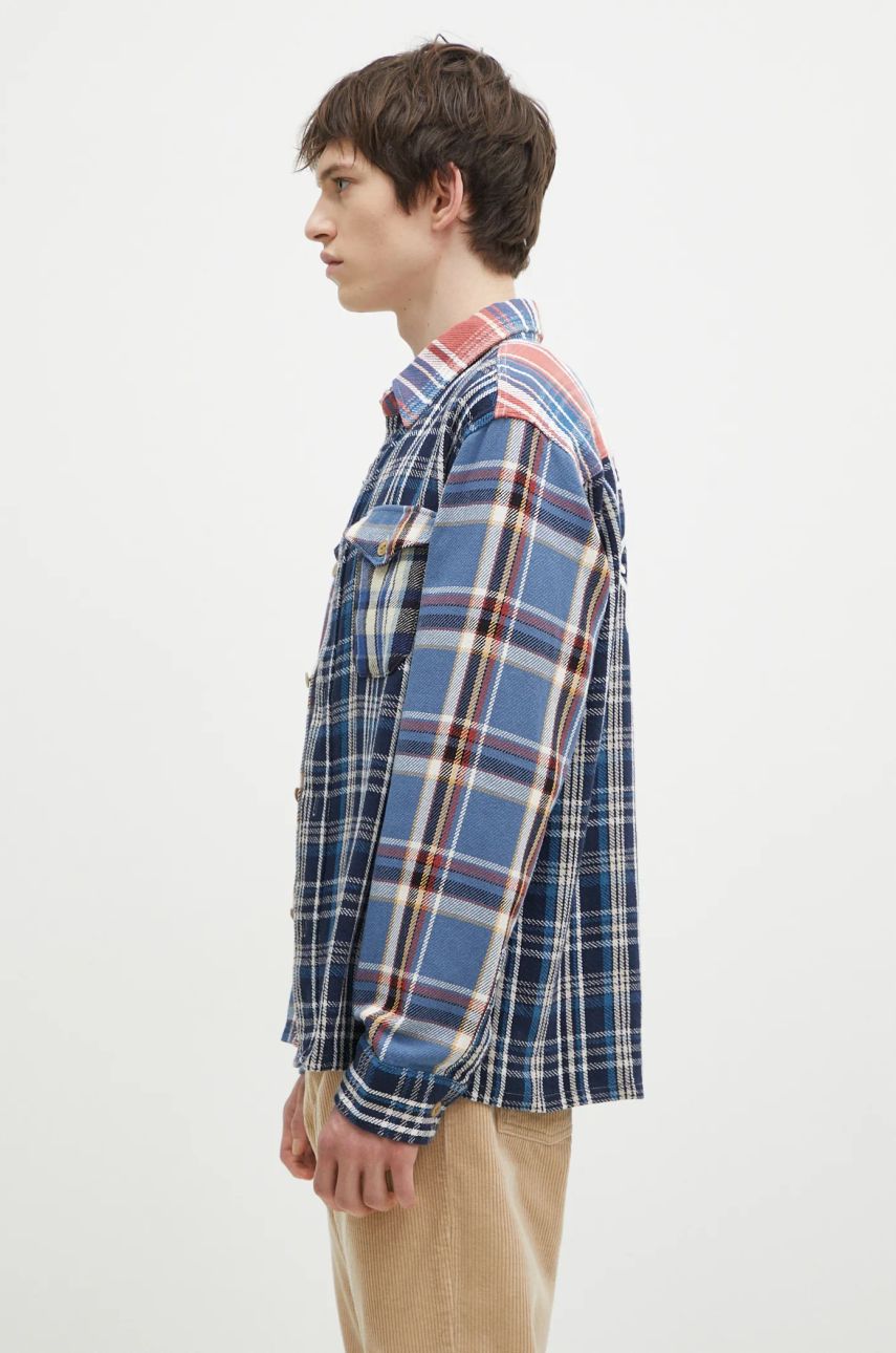 Košeľa Human Made Crazy Check Relaxed Longsleeve Shirt Modrá | HM28SH014, 1