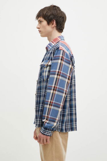 Košeľa Human Made Crazy Check Relaxed Longsleeve Shirt Modrá | HM28SH014, 1