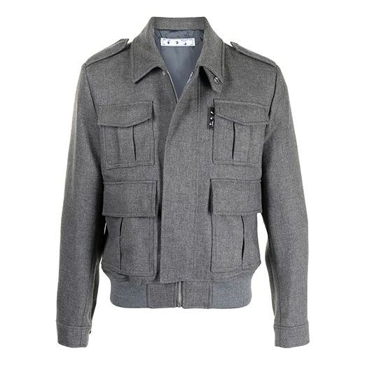 Bunda Off-White Off-White SS21 Multiple Pockets Jacket Šedá | OMEA271R21FAB0010800
