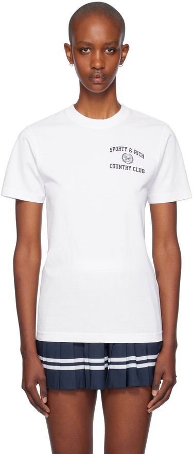 Tričko Sporty & Rich Varsity Crest T-shirt Biela | TO043516218WH01, 0