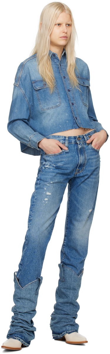 Džínsy R13 R13 Boyfriend Stacked Jeans Modrá | R13W5083-969, 3