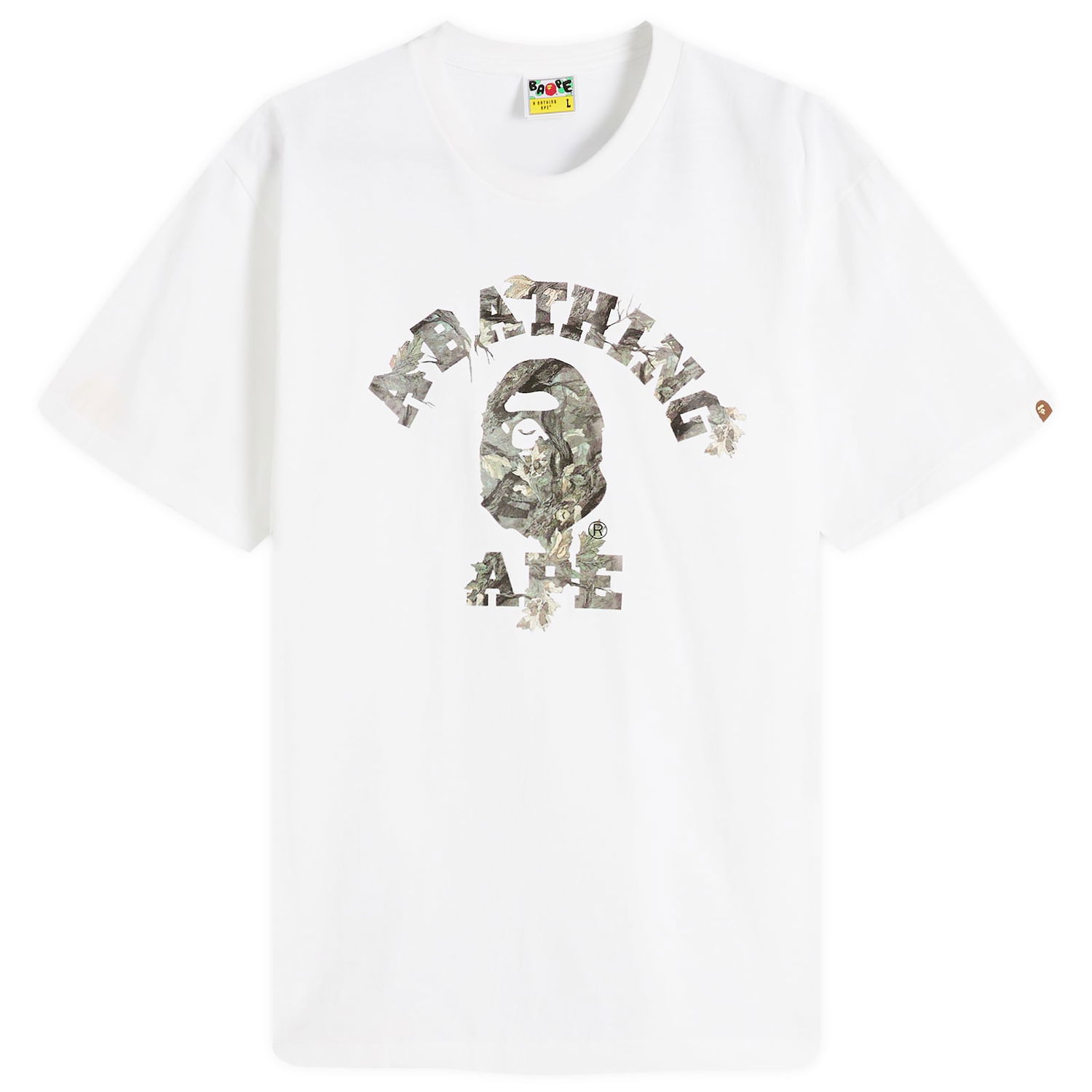 Tričko BAPE Tree Edge Camo College T-Shirt Biela | 001TEL801030M-WBR, 1