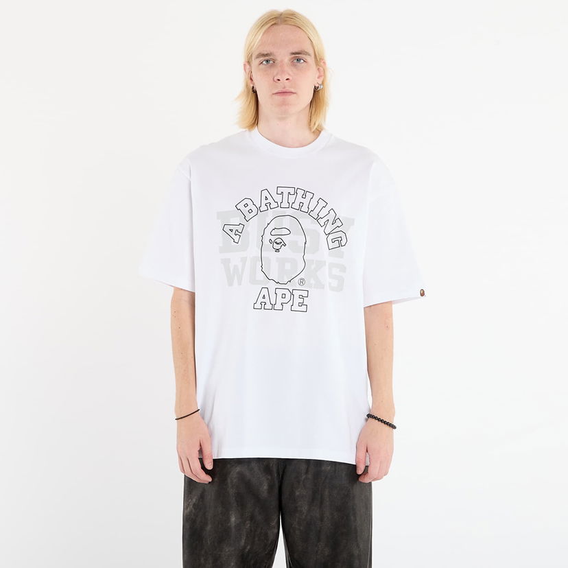 Tričko BAPE College Relaxed Fit T-Shirt Biela | 001TEL801328MWHT