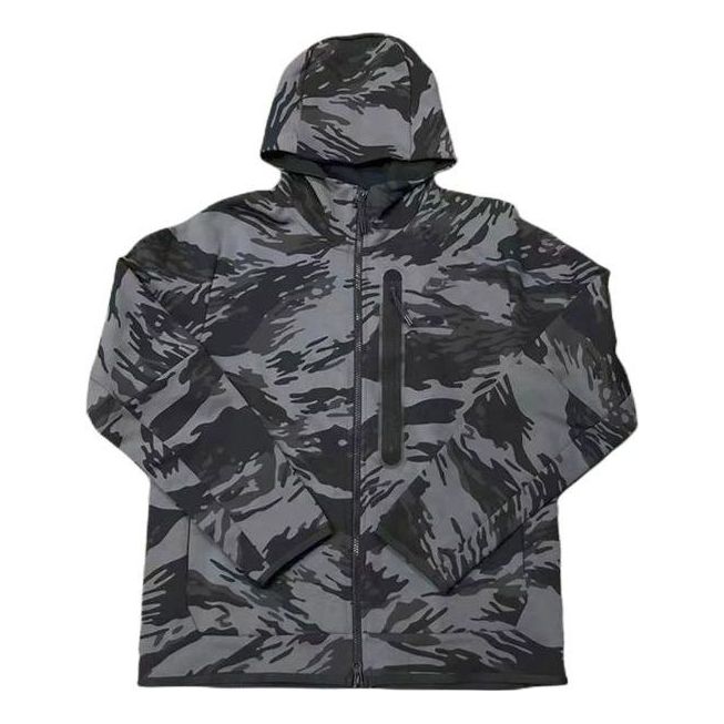 Mikina Nike Sportswear Tech Fleece AOP Full-Zip Hoodie Šedá | CU4492-068