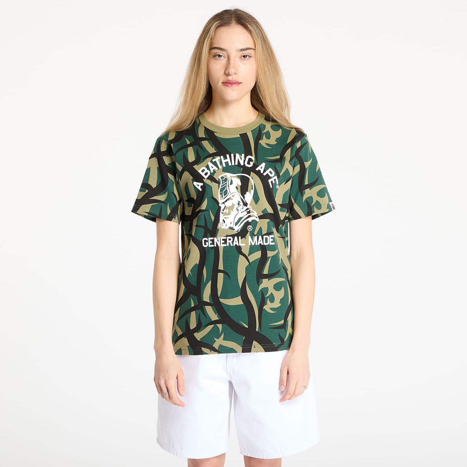 Tričko BAPE A BATHING APE Trial Camo General T-Shirt Zelené | 001CSL301004MGRN, 0