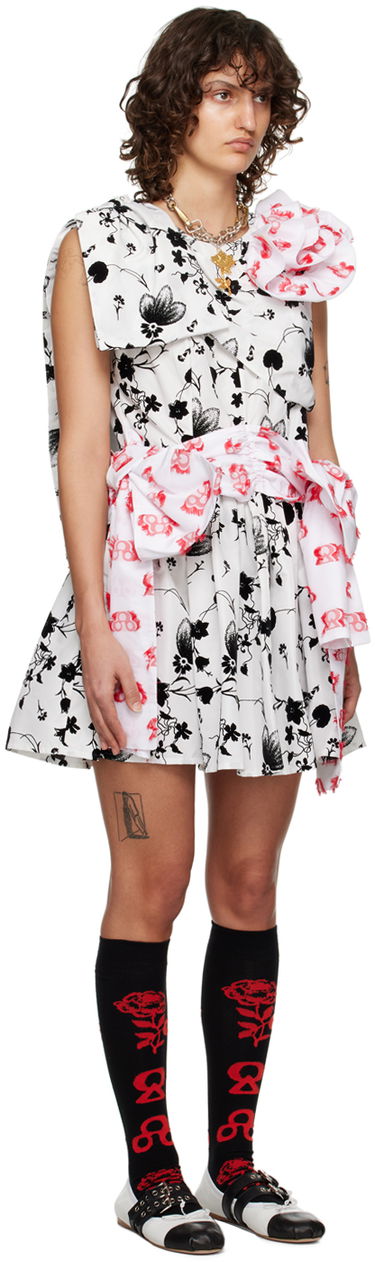 Šaty Chopova Lowena Floral Print Asymmetric Minidress Biela | 1277, 1