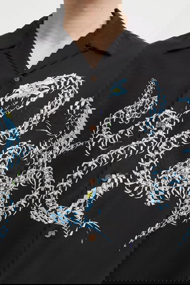 Košeľa WACKO MARIA Hawaiian Long Sleeve Snake Skeleton Print Shirt Čierna | 25FW.WMS.HI04, 3