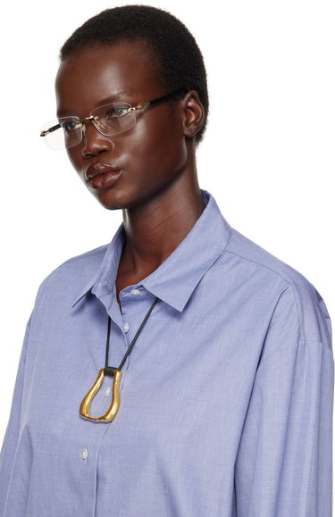 Slnečné okuliare Gucci Gold & Black Rectangular Glasses Metalická | GG1221O-001, 3