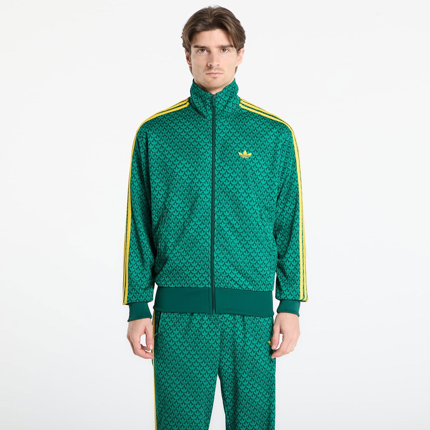 Súprava adidas Originals Firebird Tt All-Over Trefoil Print Track Jacket Zelené | KD0382, 0
