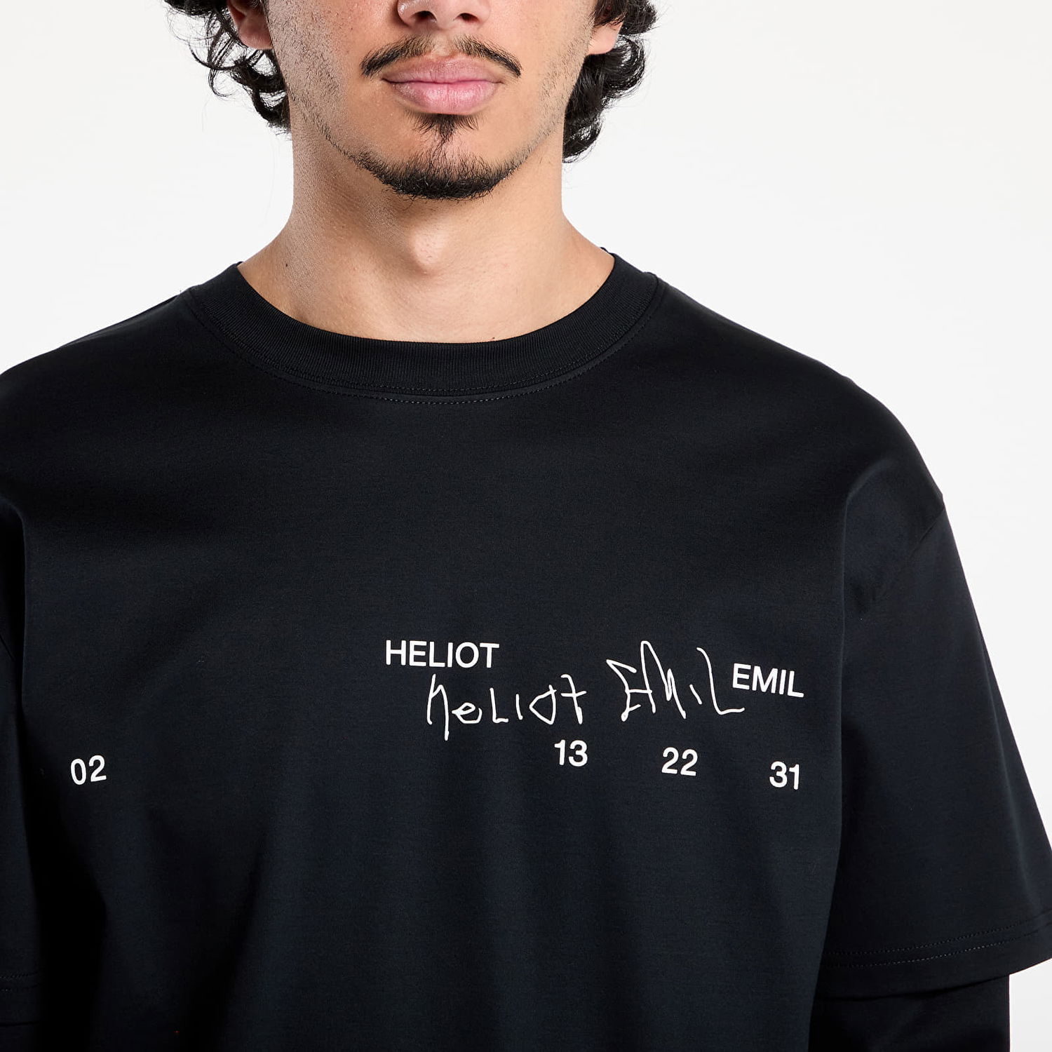 Tričko HELIOT EMIL HELIOT EMIL Fulgens Layered Longsleeve T-Shirt Čierna | PREAW25_M_09_146_BLK01, 1