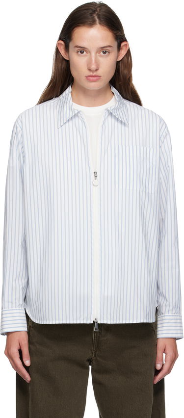 Košeľa Moncler Moncler Striped Zip Shirt Biela | K20932F00016598S1, 0