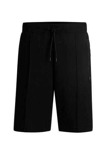 Šortky BOSS Cotton-Blend Shorts with Zigzag Stitching Čierna | 50536345, 0