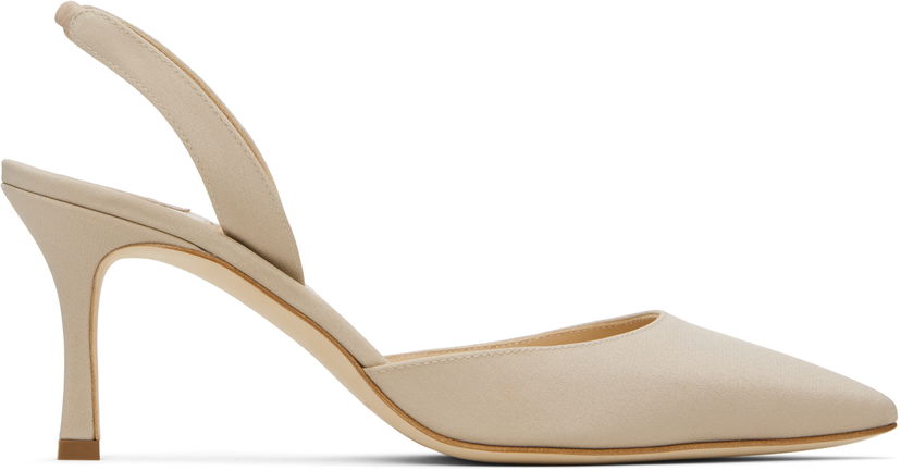 Doplnky Manolo Blahnik Manolo Blahnik Carolyne 70 Slingback Heeled Sandals Béžová | 225-1891