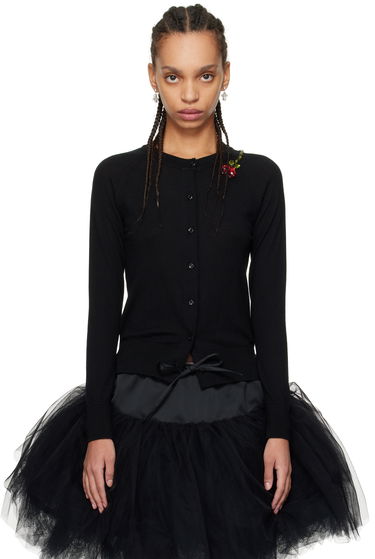Sveter Simone Rocha Simone Rocha Embellished Flower Cardigan Čierna | KMK13TB 0647, 0