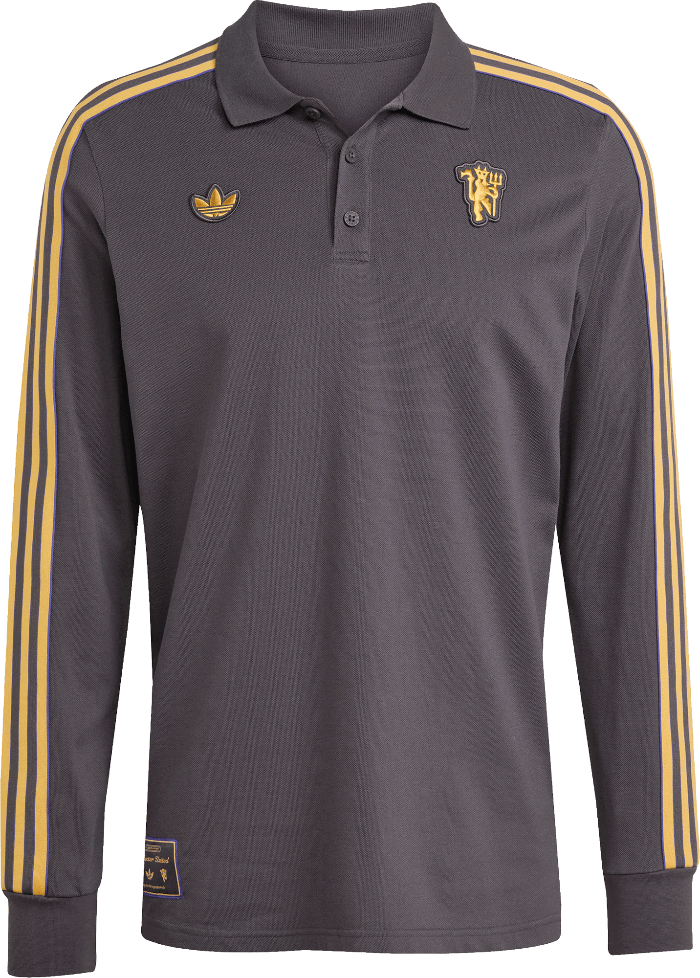 Polo tričko adidas Originals Manchester United Icon Long Sleeve Polo Shirt Šedá | jn2822, 0