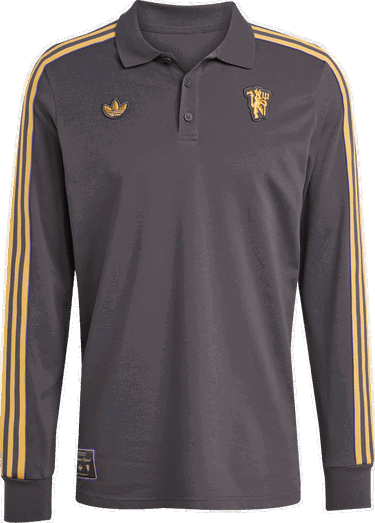 Polo tričko adidas Originals Manchester United Icon Long Sleeve Polo Shirt Šedá | jn2822, 0