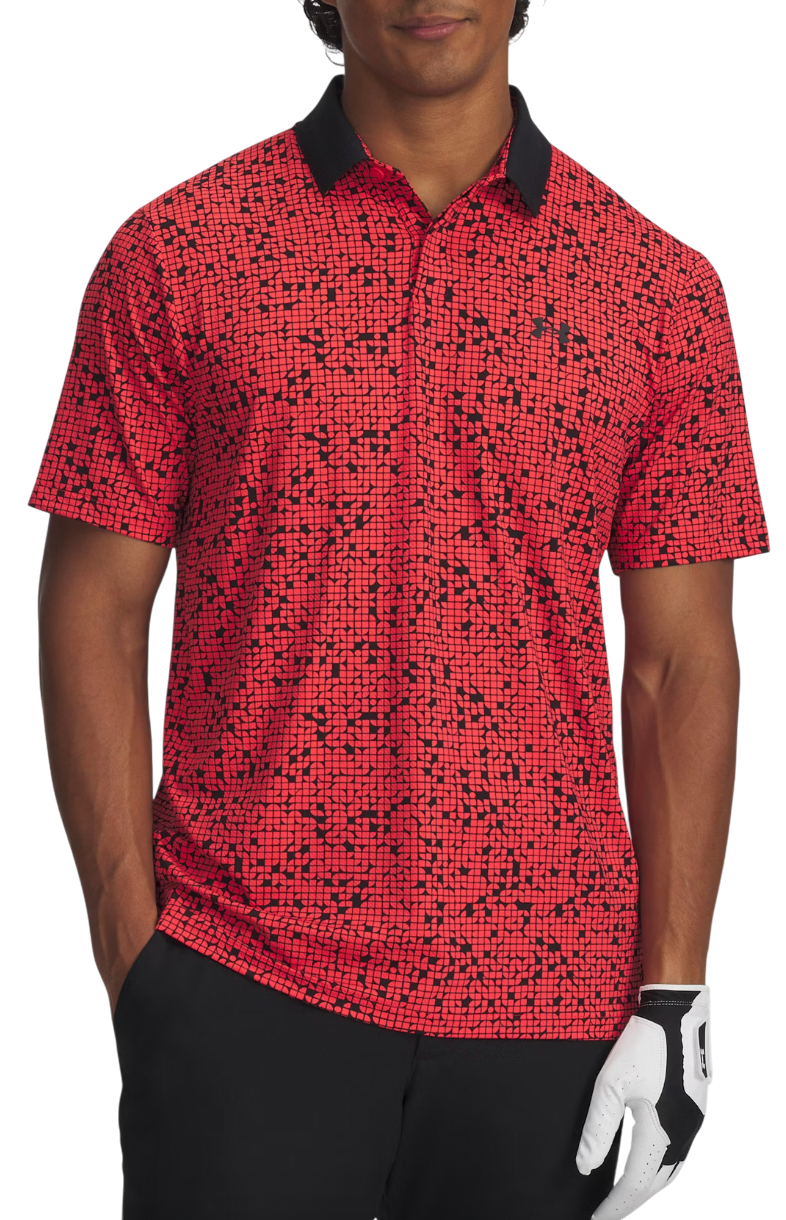 Polo tričko Under Armour Drive Chill Printed Polo Červená | 1389597-713