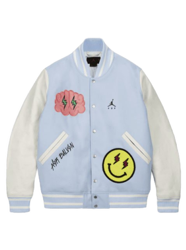 Bomber bunda Jordan J Balvin x Varsity Jacket Tyrkysová | DX1734-441