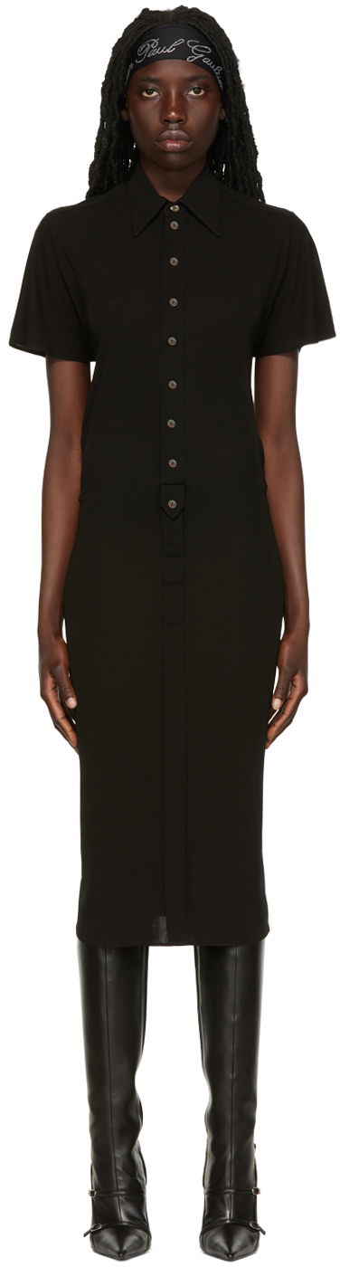 Šaty Jean Paul Gaultier Jean Paul Gaultier 'The Polo' Midi Shirt Dress Čierna | 22/06-F-RO019B-J016, 0