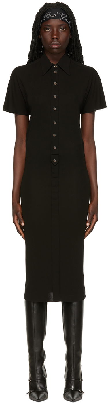 Šaty Jean Paul Gaultier Jean Paul Gaultier 'The Polo' Midi Shirt Dress Čierna | 22/06-F-RO019B-J016, 0