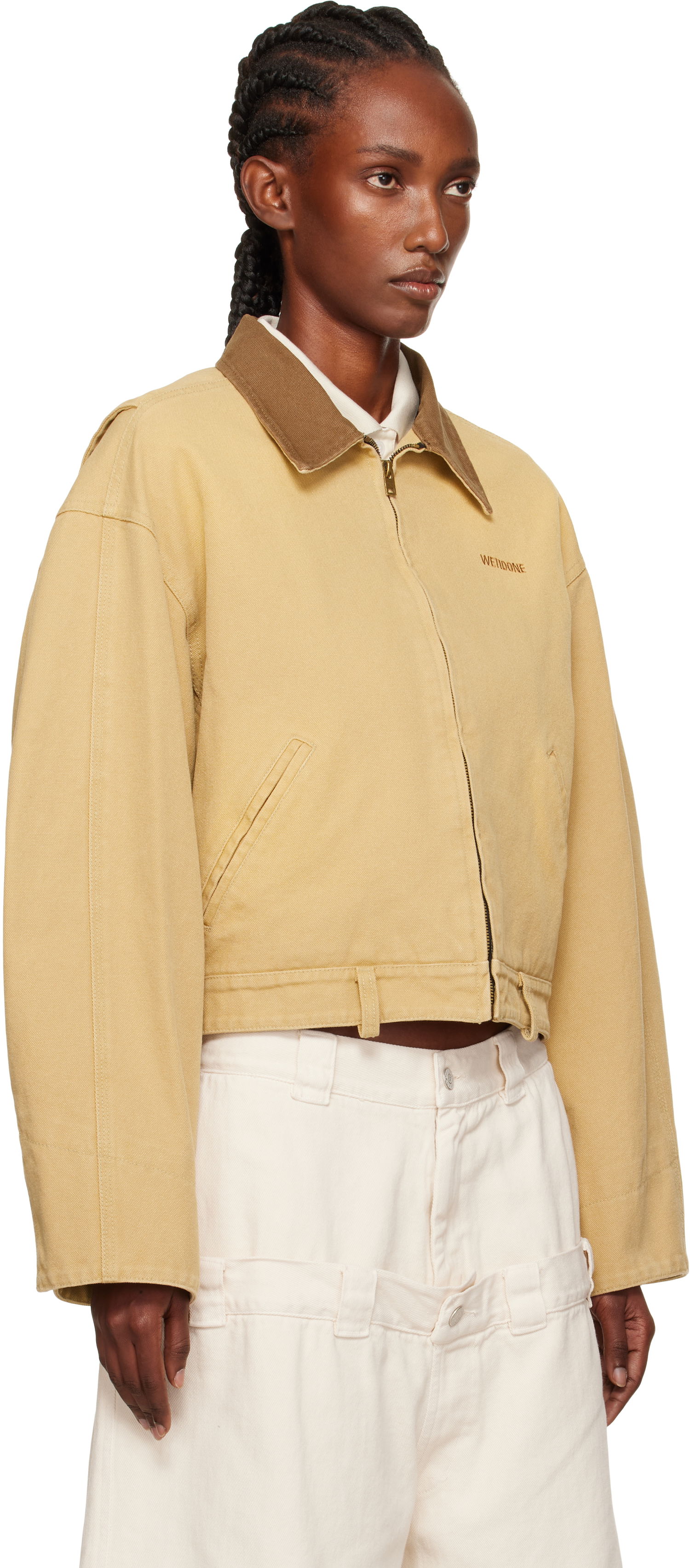 Bunda We11done We11done Washed Work Cropped Jacket Béžová | WD-JK2-25-008-W-BG, 1