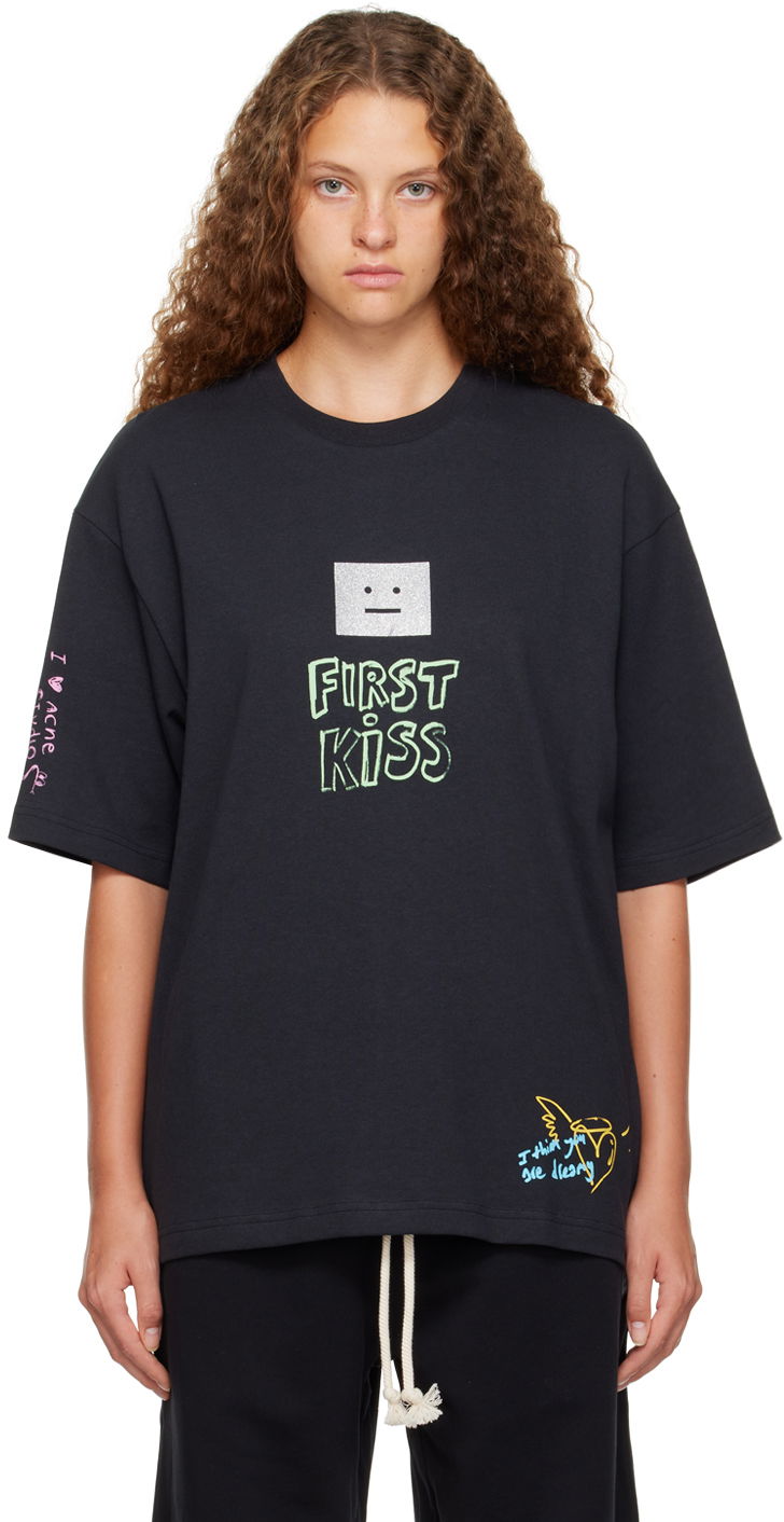 Tričko Acne Studios First Kiss T-Shirt Čierna | CL0210-, 0