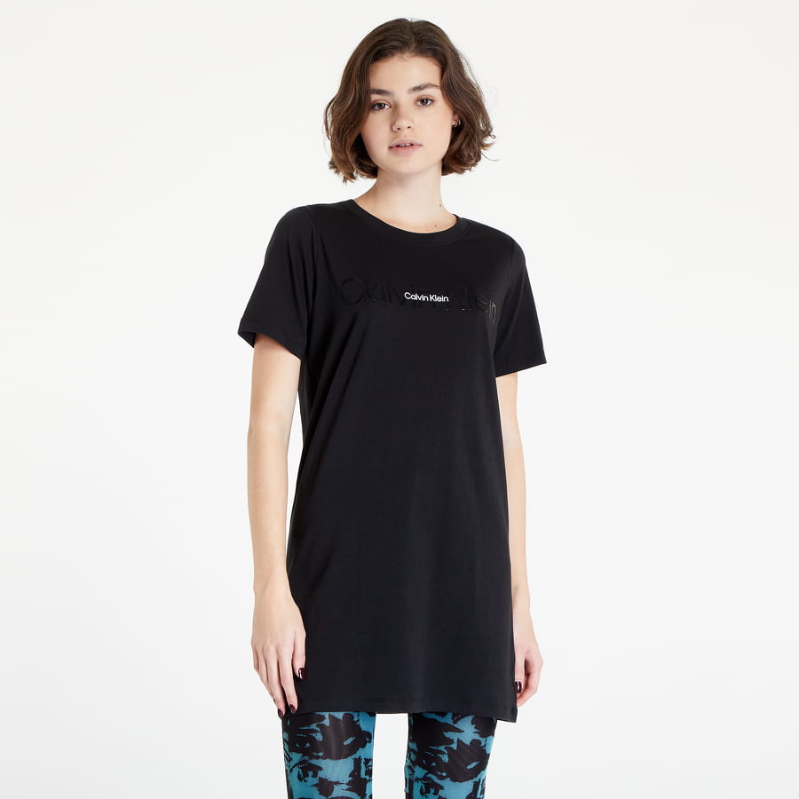 Pyžamo CALVIN KLEIN Embossed Icon Lounge Nightshirt Čierna | QS6896E UB1, 0